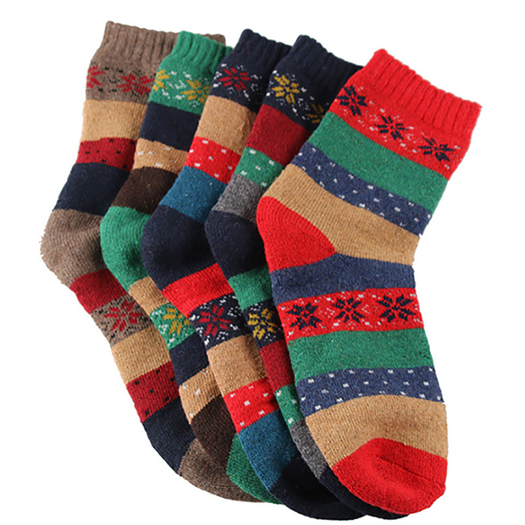 Retro Autumn Winter Thick Warm Rabbit Wool Socks Ankle Socks Terry Thick Socks For Men Women